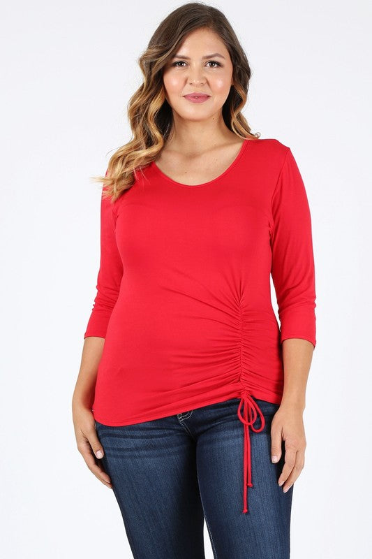 Plus Size waist tie top - Tigbul's Variety Fashion Shop