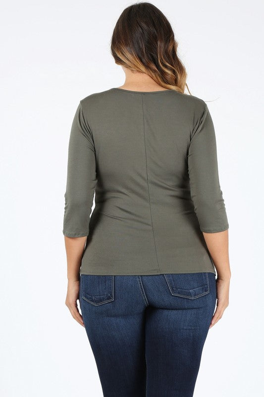 Plus Size waist tie top - Tigbul's Variety Fashion Shop