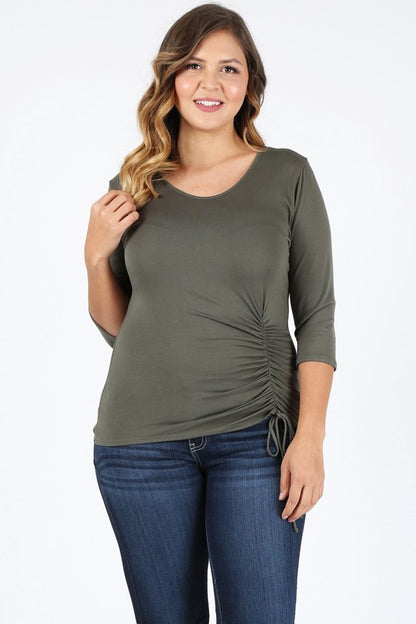 Plus Size waist tie top - Tigbul's Variety Fashion Shop