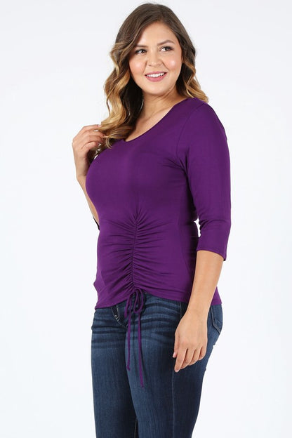Plus Size waist tie top - Tigbul's Variety Fashion Shop