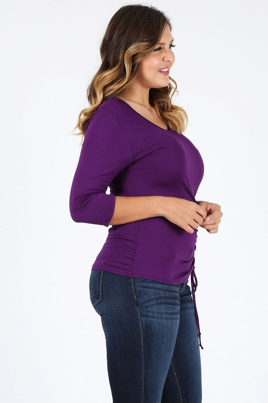Plus Size waist tie top - Tigbul's Variety Fashion Shop