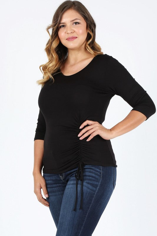 Plus Size waist tie top - Tigbul's Variety Fashion Shop