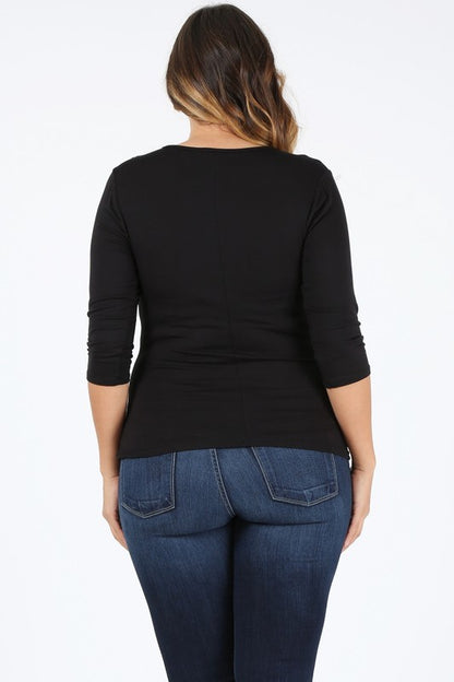 Plus Size waist tie top - Tigbul's Variety Fashion Shop