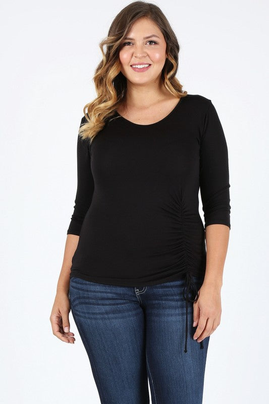 Plus Size waist tie top - Tigbul's Variety Fashion Shop