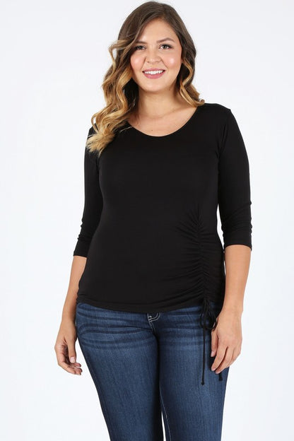 Plus Size waist tie top - Tigbul's Variety Fashion Shop
