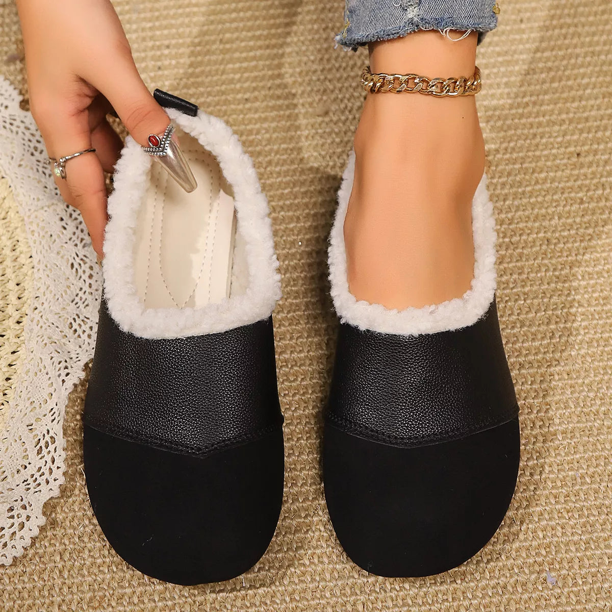 Plush-Lined Slip-Ons - Tigbul's Variety Fashion Shop