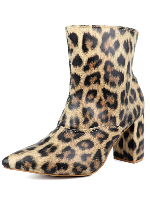 Pointed Toe Bootie with a Block Heel - Tigbul's Variety Fashion Shop