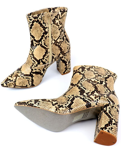 Pointed Toe Bootie with a Block Heel - Tigbul's Variety Fashion Shop