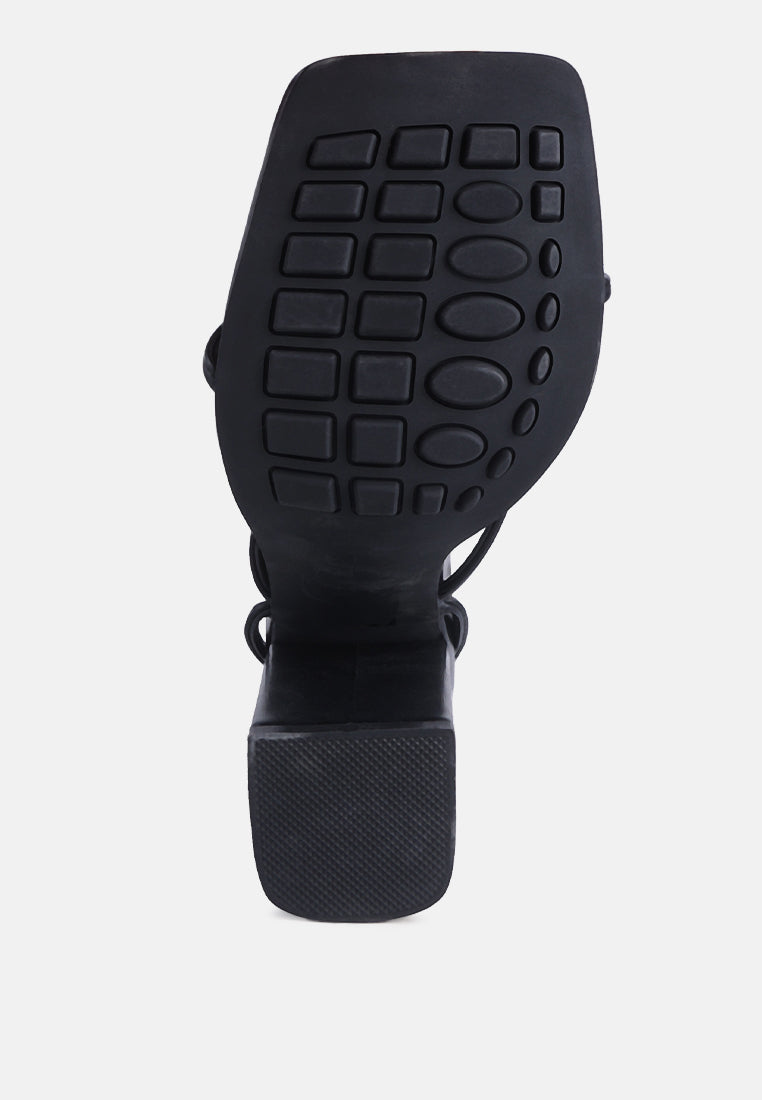 Pole Dance Lace Up Block Heel Sandals - Tigbul's Variety Fashion Shop