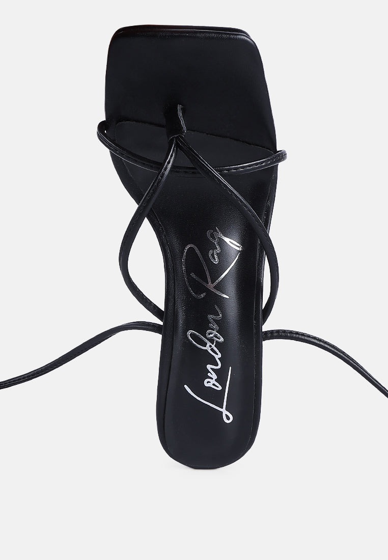 Pole Dance Lace Up Block Heel Sandals - Tigbul's Variety Fashion Shop