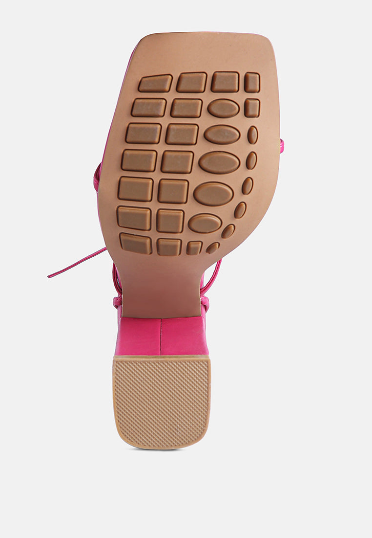 Pole Dance Lace Up Block Heel Sandals - Tigbul's Variety Fashion Shop