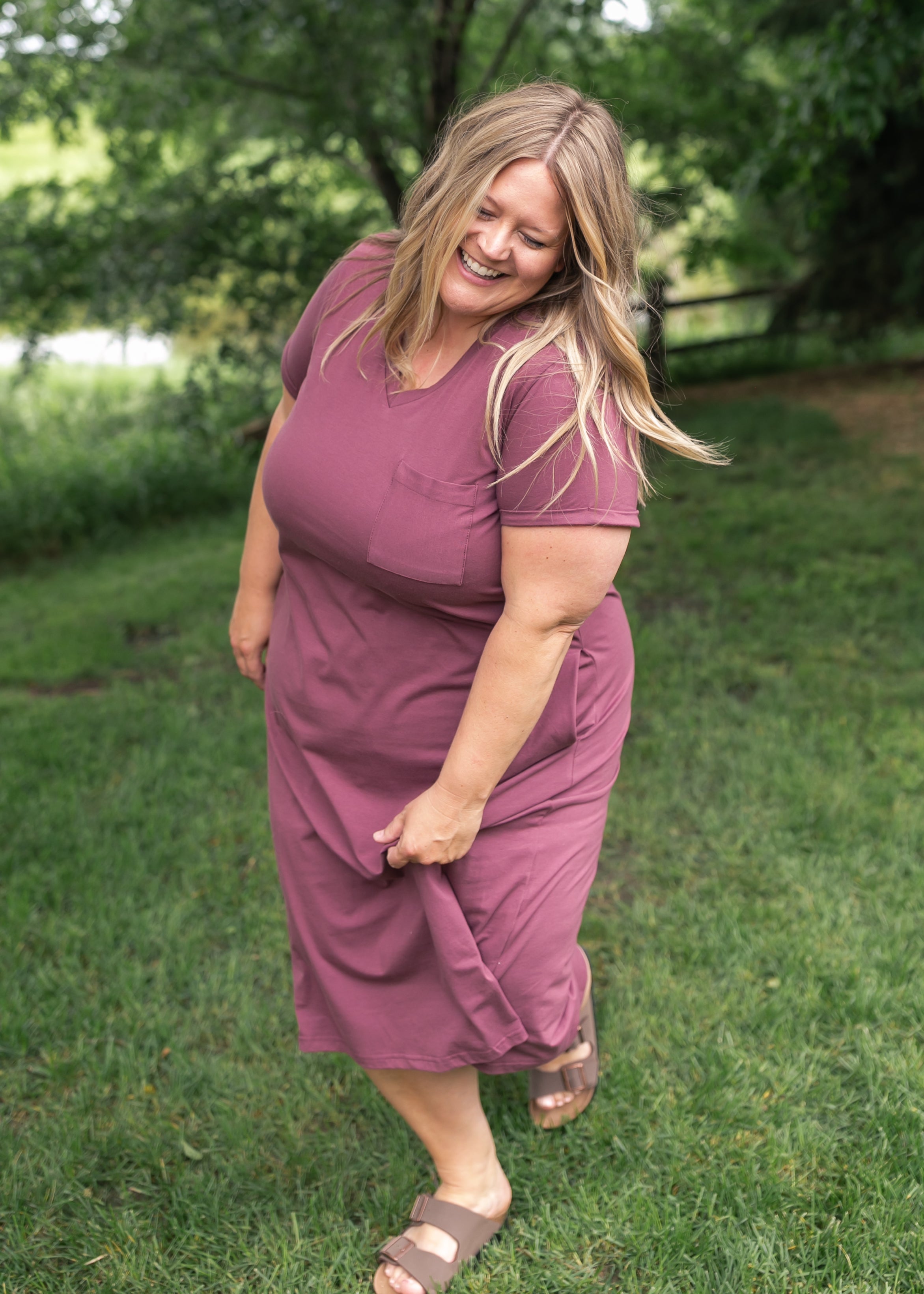 Finley V-neck T-shirt Dress - Tigbul's Variety Fashion Shop
