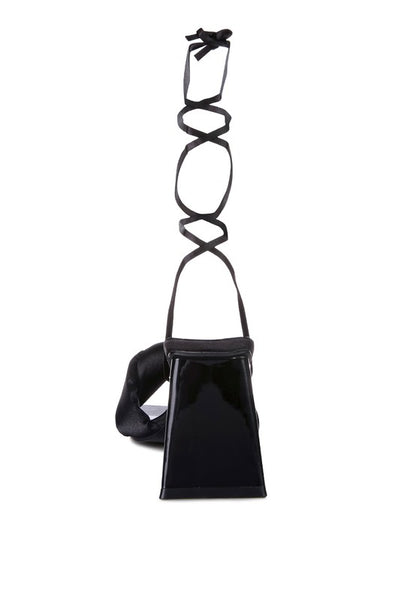 Pristine Knotted Triangular Block Heel Sandals - Tigbul's Variety Fashion Shop