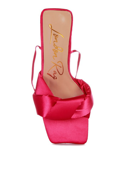 Pristine Knotted Triangular Block Heel Sandals - Tigbul's Variety Fashion Shop