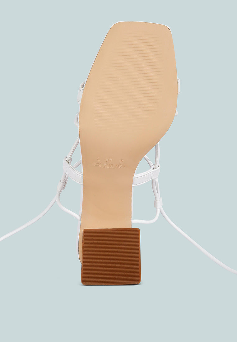 Provoked Lace Up Block Heeled Sandals - Tigbul's Variety Fashion Shop