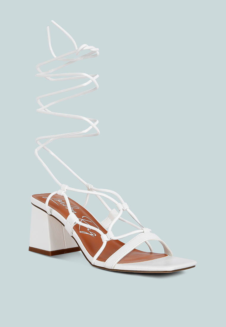 Provoked Lace Up Block Heeled Sandals - Tigbul's Variety Fashion Shop