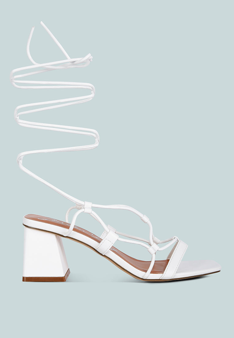 Provoked Lace Up Block Heeled Sandals - Tigbul's Variety Fashion Shop