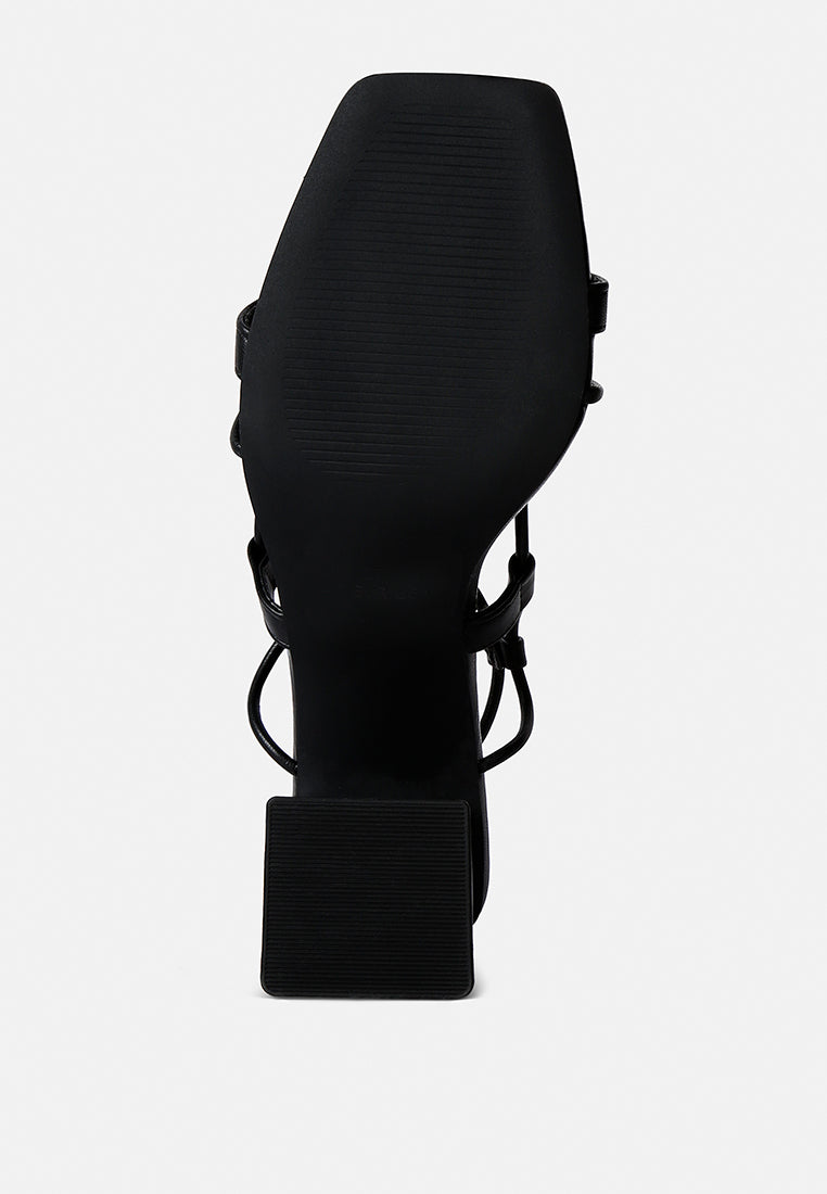Provoked Lace Up Block Heeled Sandals - Tigbul's Variety Fashion Shop