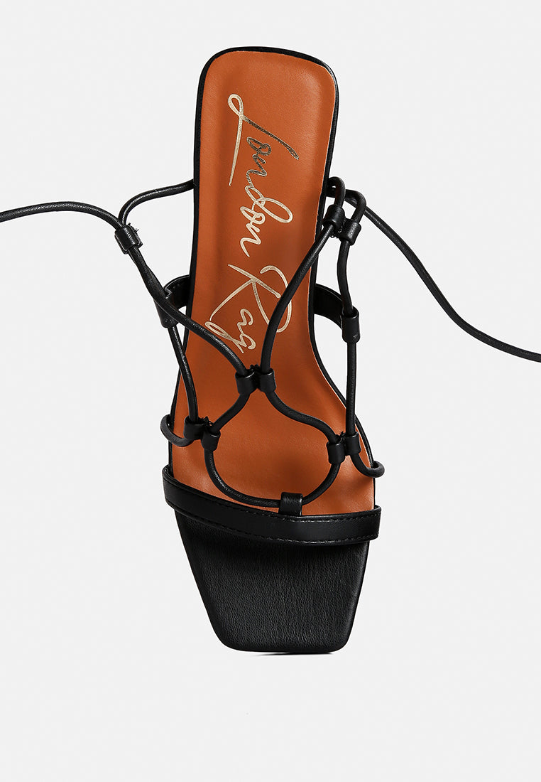 Provoked Lace Up Block Heeled Sandals - Tigbul's Variety Fashion Shop