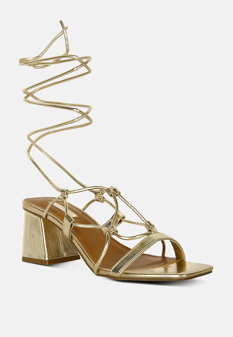 Provoked Lace Up Block Heeled Sandals - Tigbul's Variety Fashion Shop