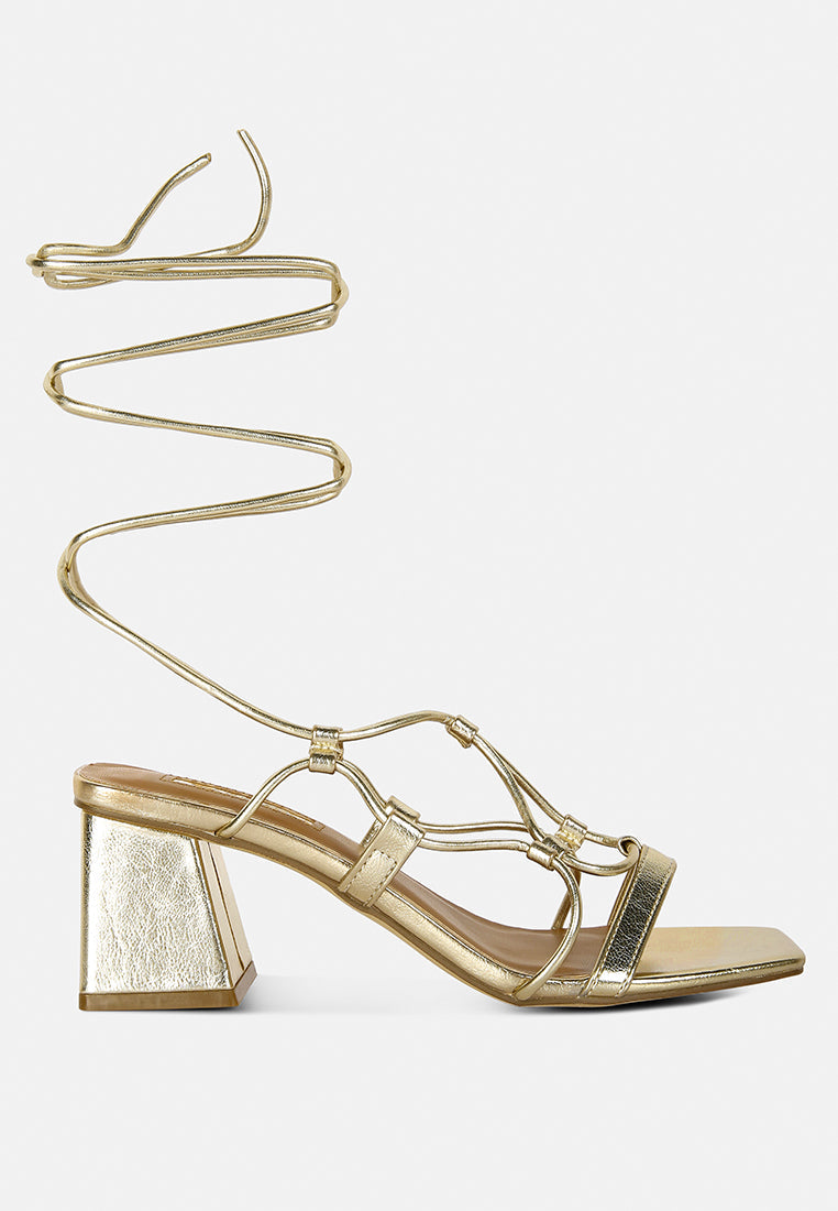 Provoked Lace Up Block Heeled Sandals - Tigbul's Variety Fashion Shop