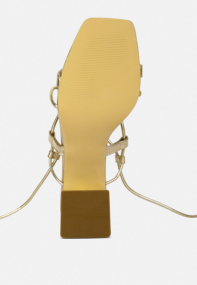 Provoked Lace Up Block Heeled Sandals - Tigbul's Variety Fashion Shop