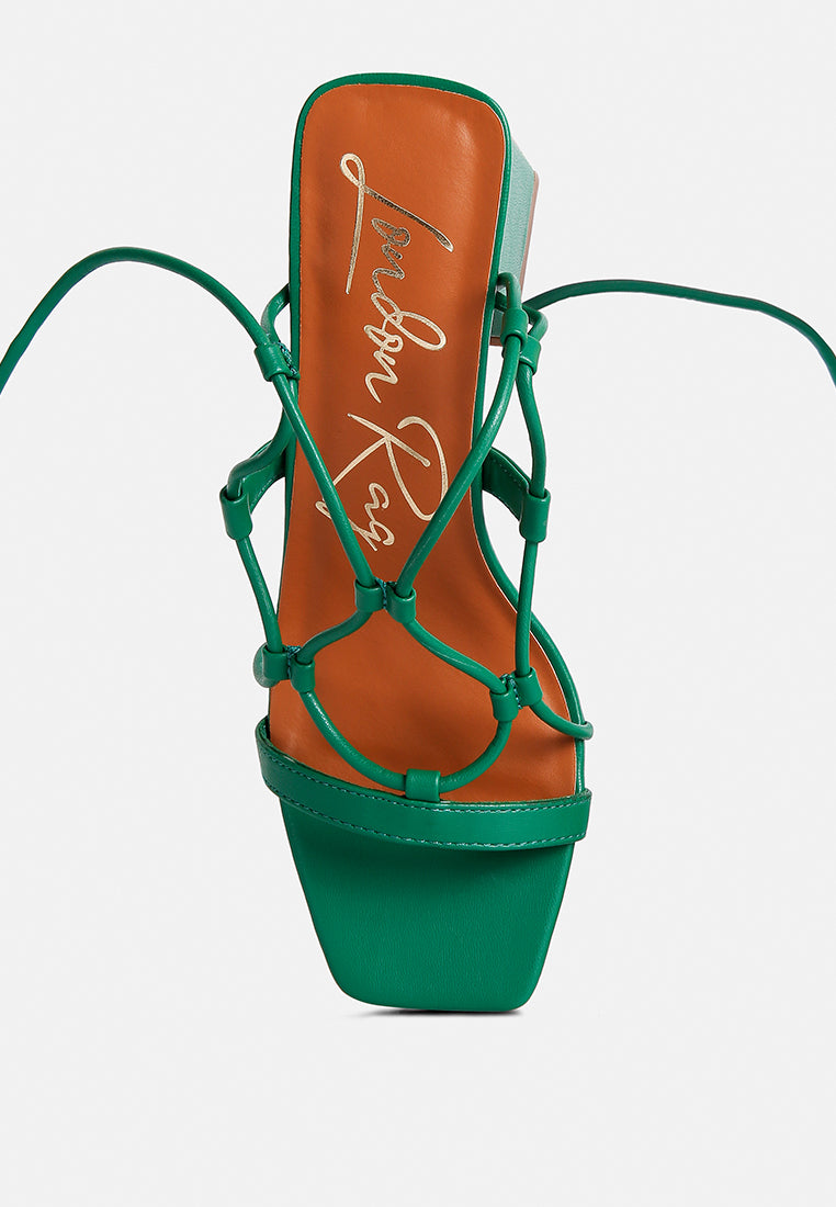 Provoked Lace Up Block Heeled Sandals - Tigbul's Variety Fashion Shop