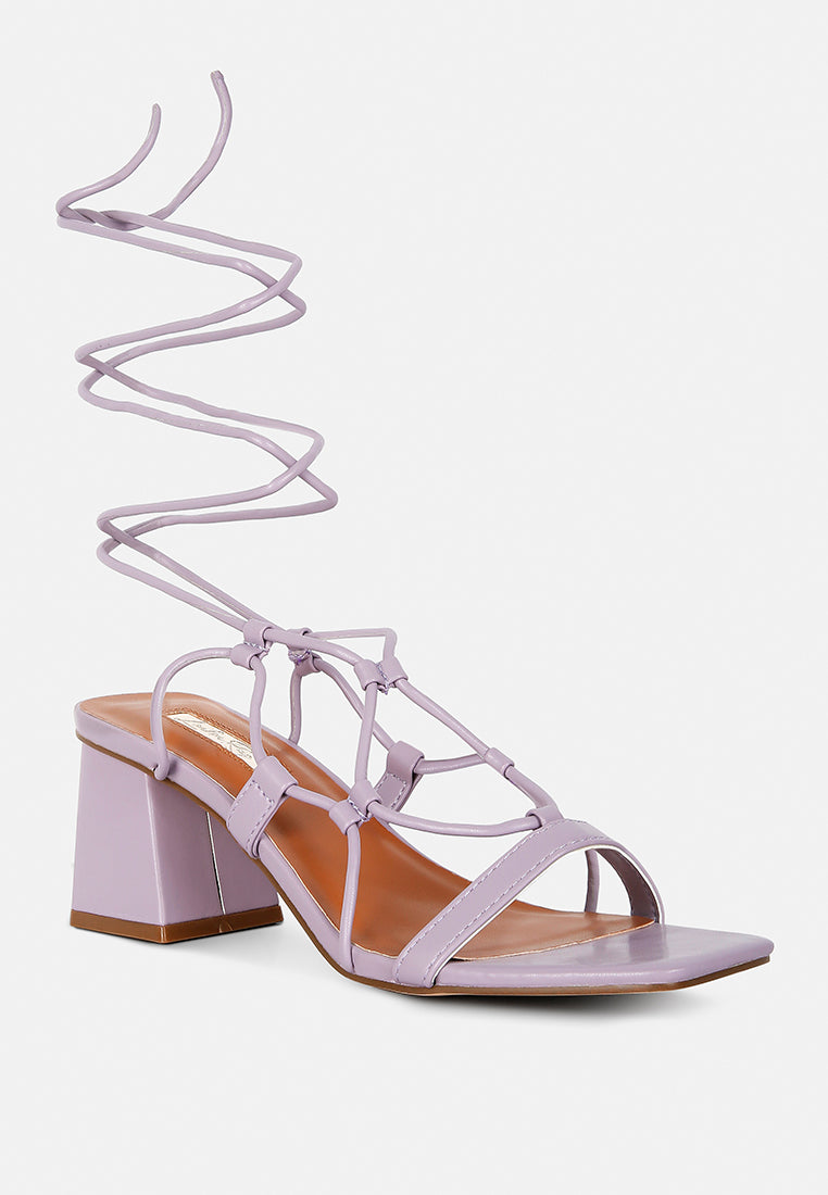 Provoked Lace Up Block Heeled Sandals - Tigbul's Variety Fashion Shop