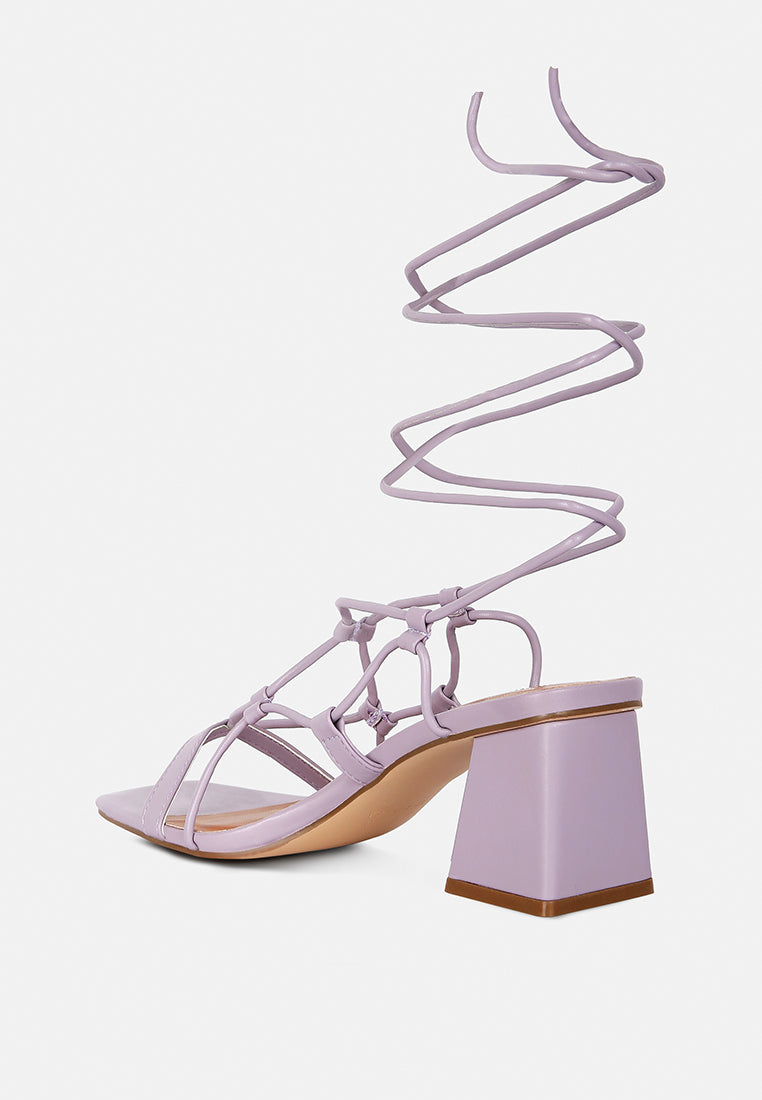 Provoked Lace Up Block Heeled Sandals - Tigbul's Variety Fashion Shop