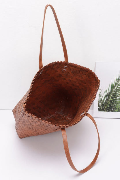 Pvc Braided Tote Bag - Tigbul's Variety Fashion Shop