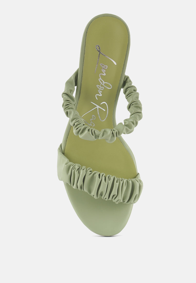 Qualie Ruched Strap Stiletto Sandals - Tigbul's Variety Fashion Shop