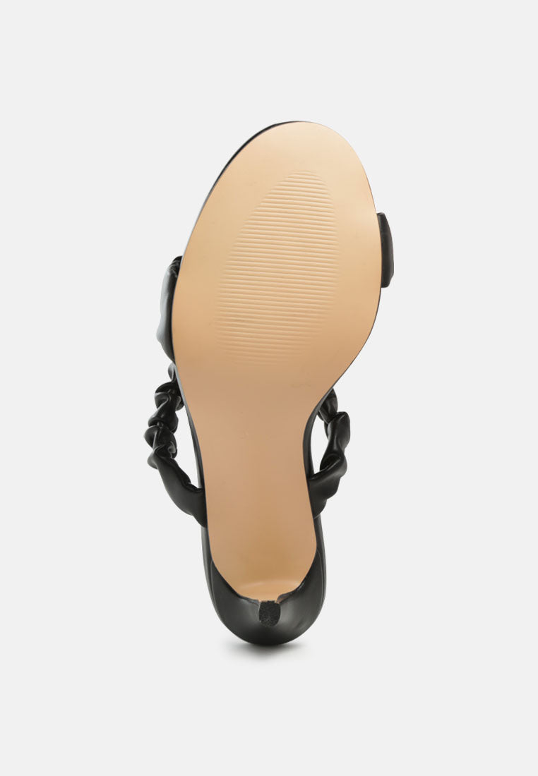 Qualie Ruched Strap Stiletto Sandals - Tigbul's Variety Fashion Shop