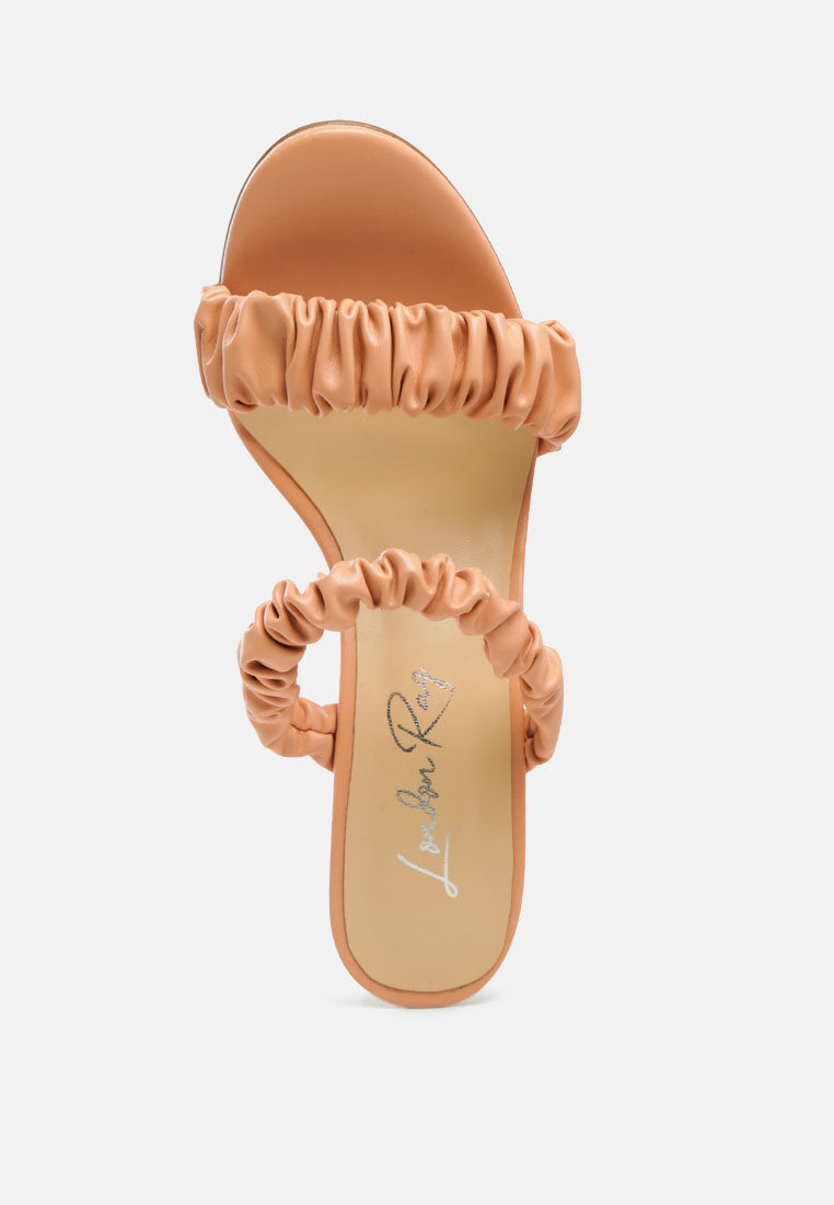 Qualie Ruched Strap Stiletto Sandals - Tigbul's Variety Fashion Shop