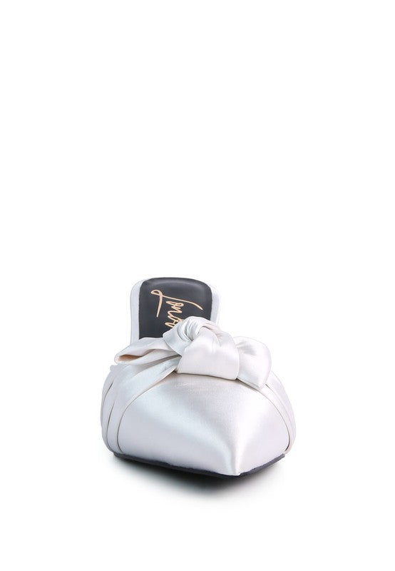 Queenie Satin High Heeled Mule Sandals - Tigbul's Variety Fashion Shop