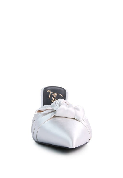 Queenie Satin High Heeled Mule Sandals - Tigbul's Variety Fashion Shop