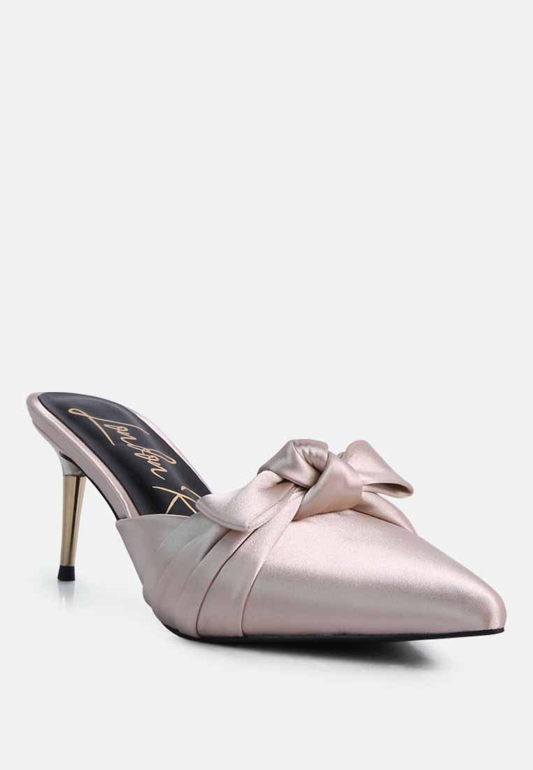 Queenie Satin Stiletto Mule Sandals - Tigbul's Variety Fashion Shop
