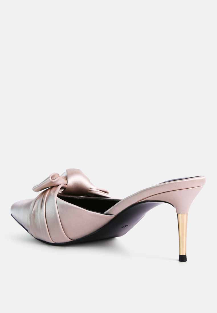 Queenie Satin Stiletto Mule Sandals - Tigbul's Variety Fashion Shop