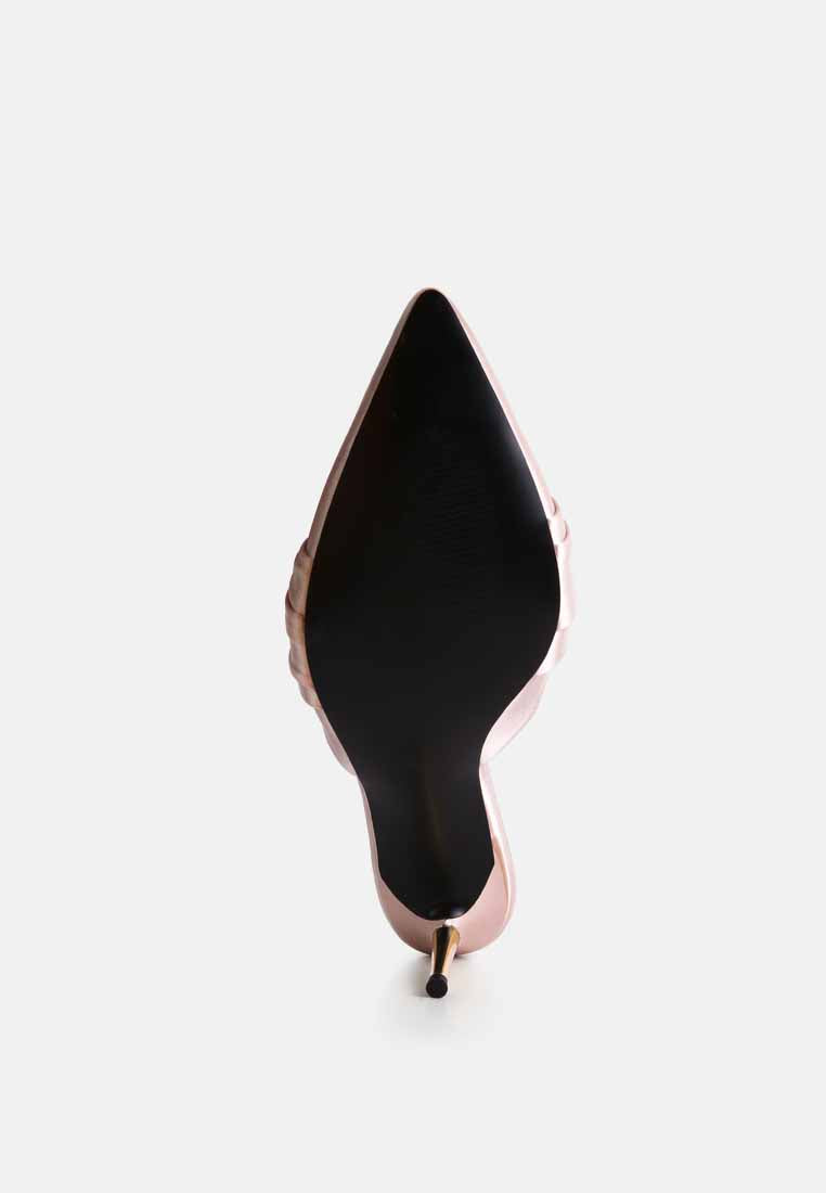 Queenie Satin Stiletto Mule Sandals - Tigbul's Variety Fashion Shop