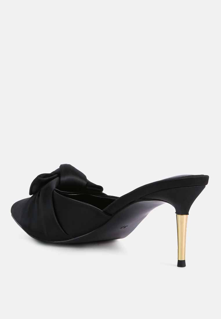 Queenie Satin Stiletto Mule Sandals - Tigbul's Variety Fashion Shop