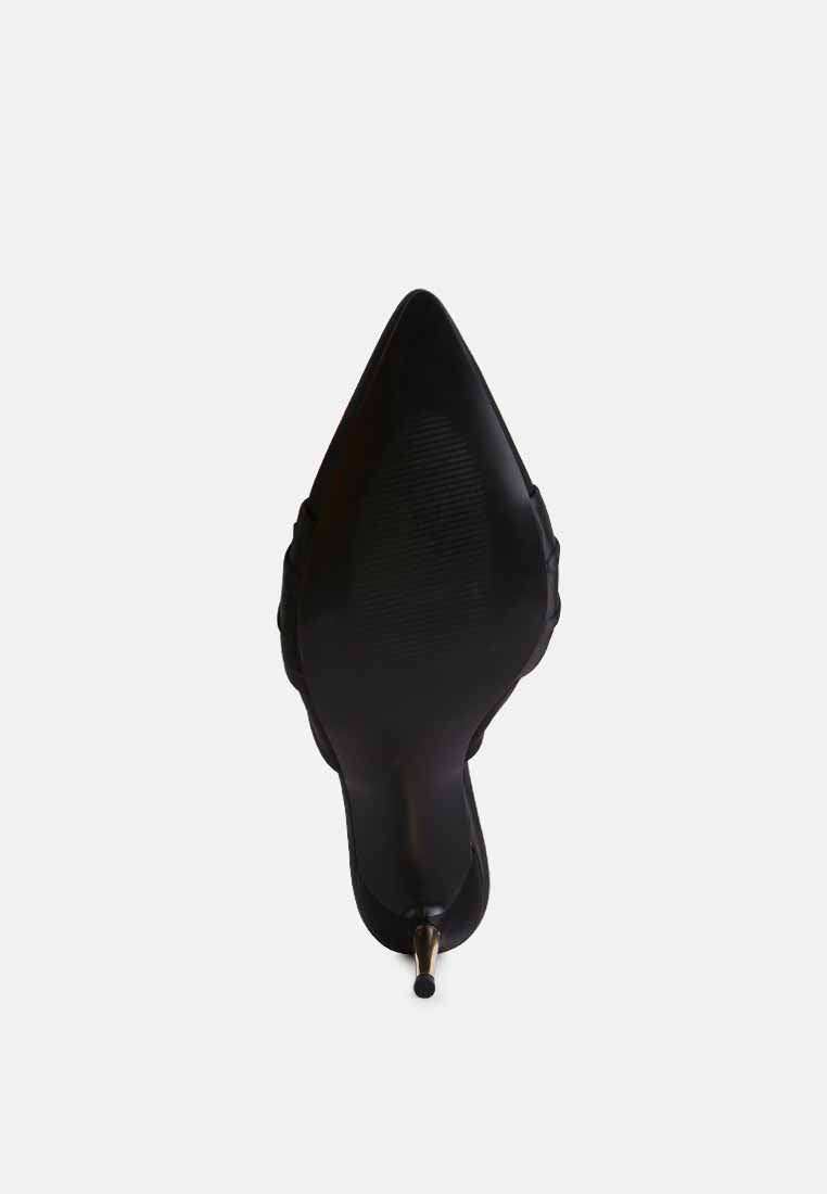 Queenie Satin Stiletto Mule Sandals - Tigbul's Variety Fashion Shop