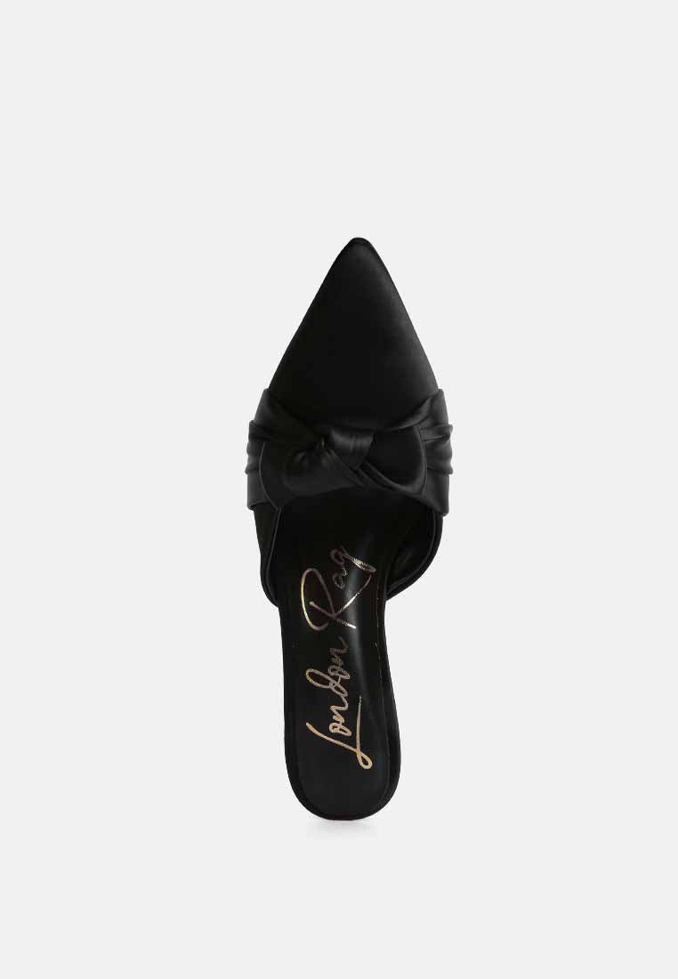 Queenie Satin Stiletto Mule Sandals - Tigbul's Variety Fashion Shop