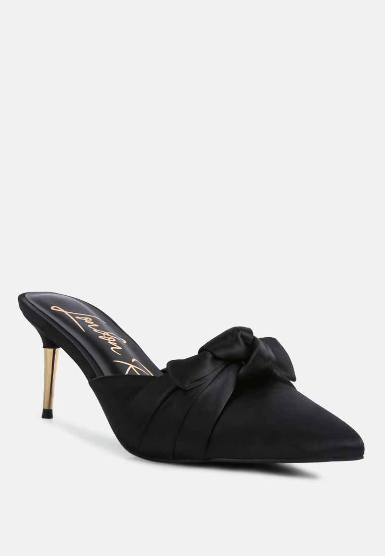 Queenie Satin Stiletto Mule Sandals - Tigbul's Variety Fashion Shop