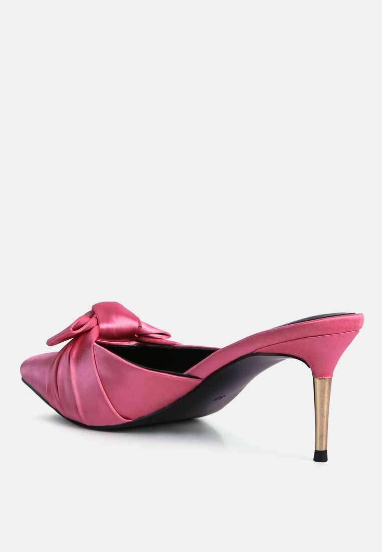 Queenie Satin Stiletto Mule Sandals - Tigbul's Variety Fashion Shop