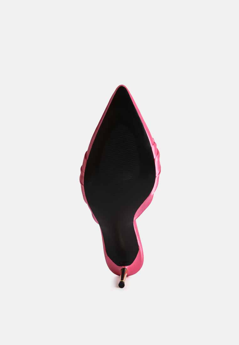 Queenie Satin Stiletto Mule Sandals - Tigbul's Variety Fashion Shop
