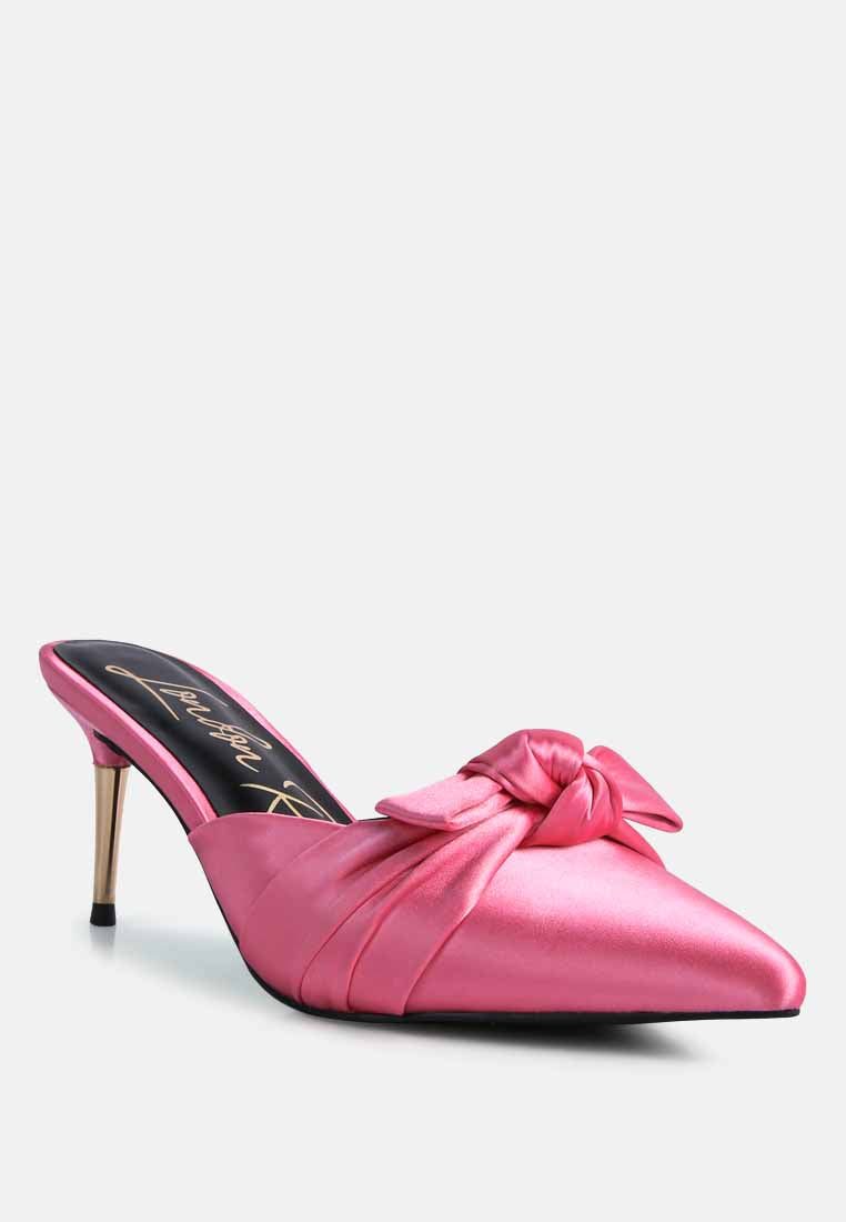 Queenie Satin Stiletto Mule Sandals - Tigbul's Variety Fashion Shop