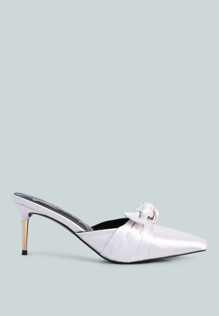 Queenie Satin Stiletto Mule Sandals - Tigbul's Variety Fashion Shop