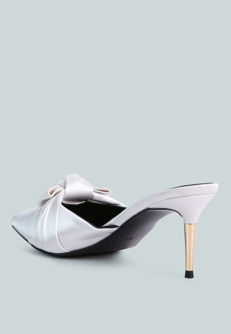 Queenie Satin Stiletto Mule Sandals - Tigbul's Variety Fashion Shop