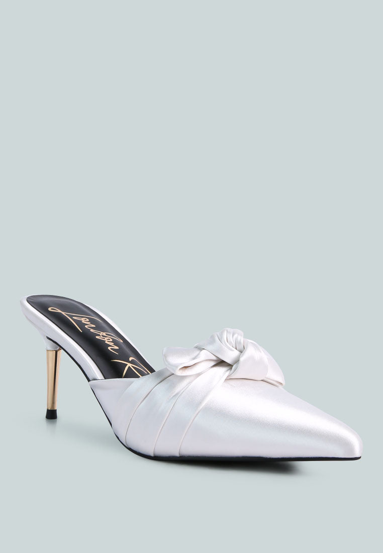 Queenie Satin Stiletto Mule Sandals - Tigbul's Variety Fashion Shop