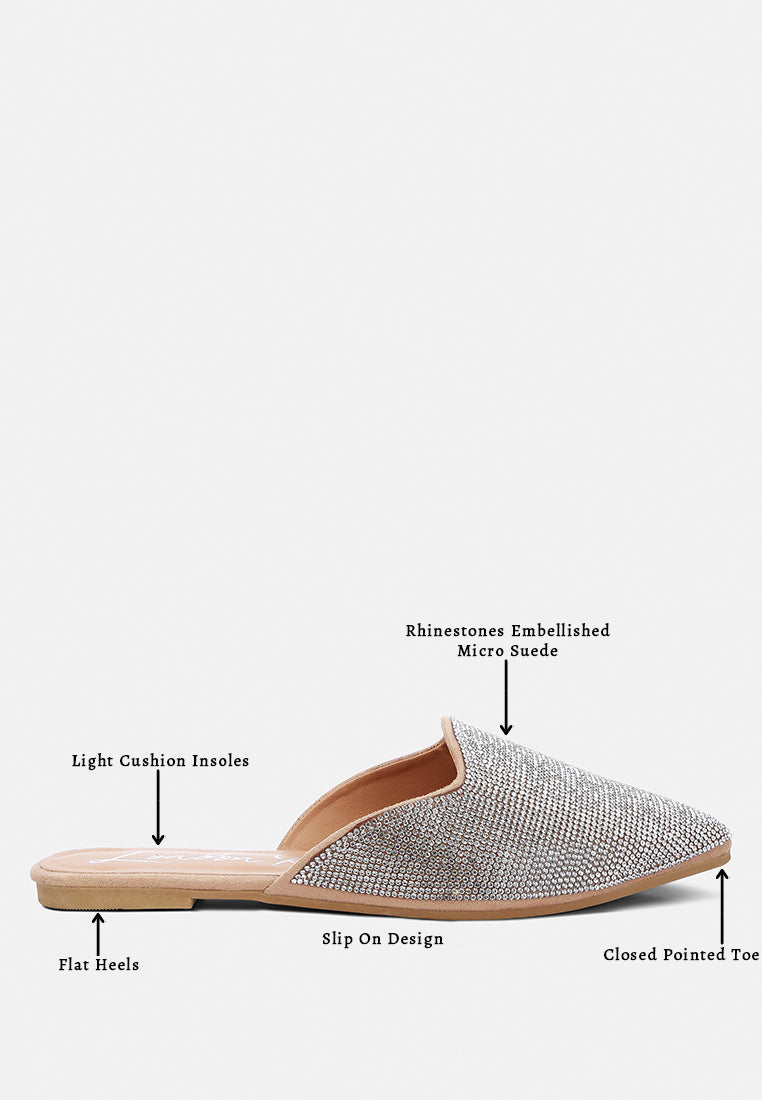 Rayen Rhinestones Embellished Mules - Tigbul's Variety Fashion Shop