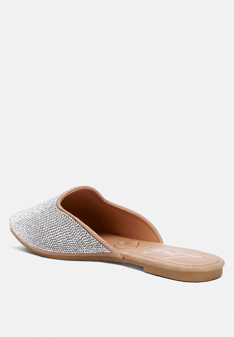 Rayen Rhinestones Embellished Mules - Tigbul's Variety Fashion Shop